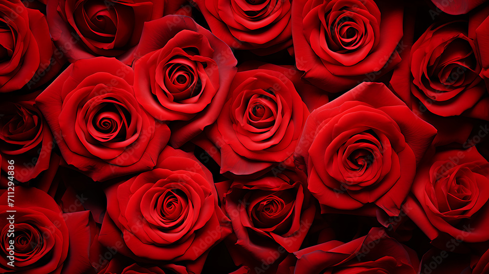 vibrant collection of red rose