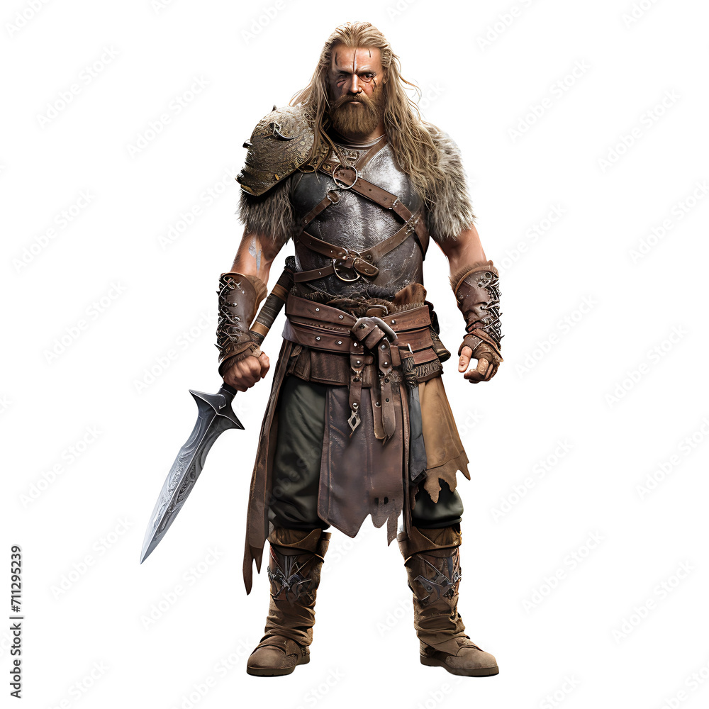 Viking warrior on transparent background PNG