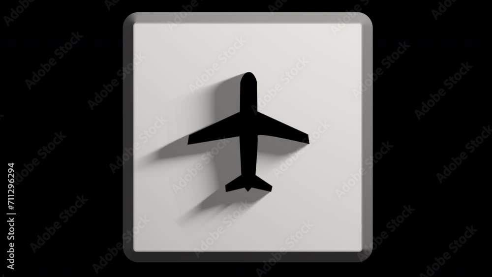 Square button for airplane mode activation animation Square button for airplane mode activation animation