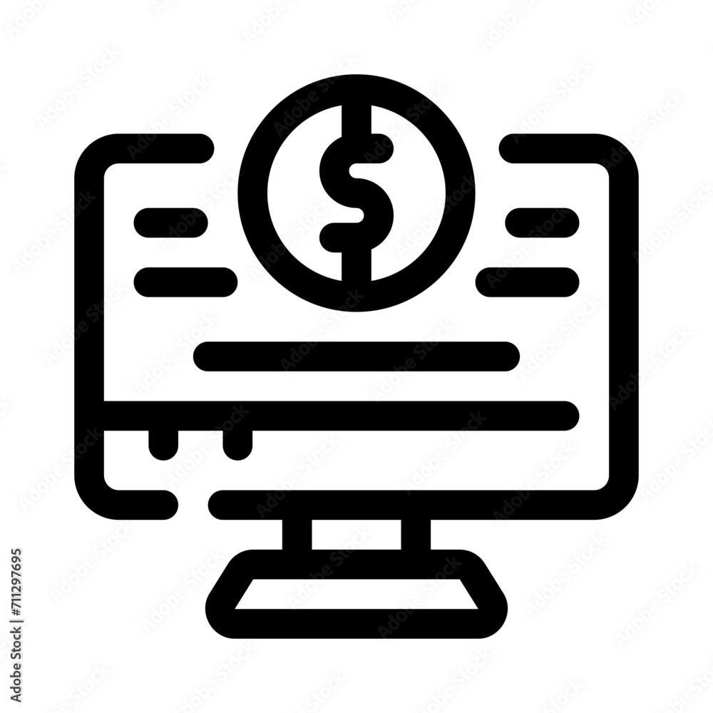 online payment line icon online payment line icon