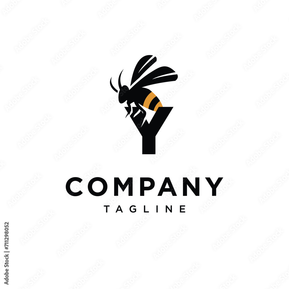Letter Y bee logo icon vector template.eps Letter Y bee logo icon vector template.eps