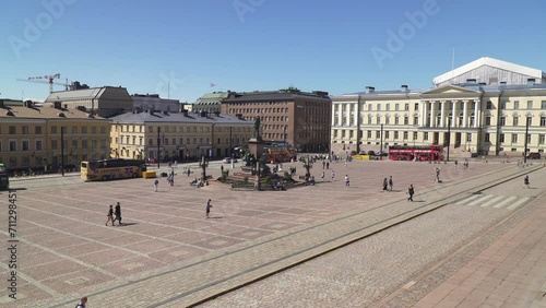 The Senate Square is the main square of Helsinki, Finland. Panoramic view. photo