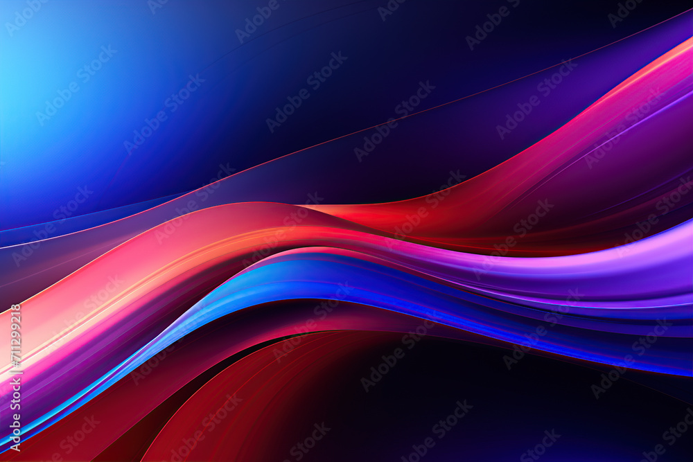 Red and blue ribbons twist against a dark backdrop, creating a vivid sense of movement and depth. Red and blue ribbons twist against a dark backdrop, creating a vivid sense of movement and depth.