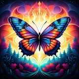 The Magic Forest and Butterfly, Generative AI : radiant symmetry 