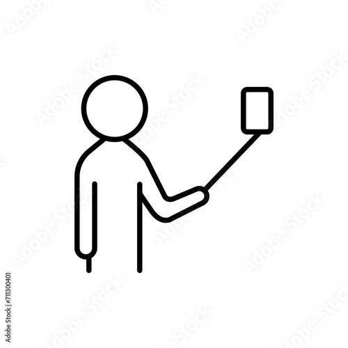 Vlogger outline icons, minimalist vector illustration ,simple transparent graphic element .Isolated on white background