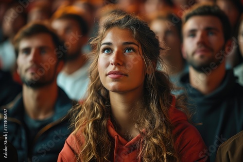 Emotional spectators in the stands during a boxing match. Generative AI.