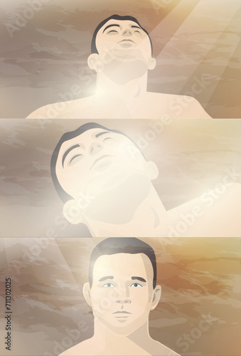 The Creation of human. Adam creation. Biblical series. Illustrated Bible. Genesis.