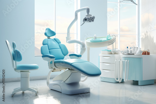 Modern Dental Clinic, Dentist chair and other accessories used by dentists