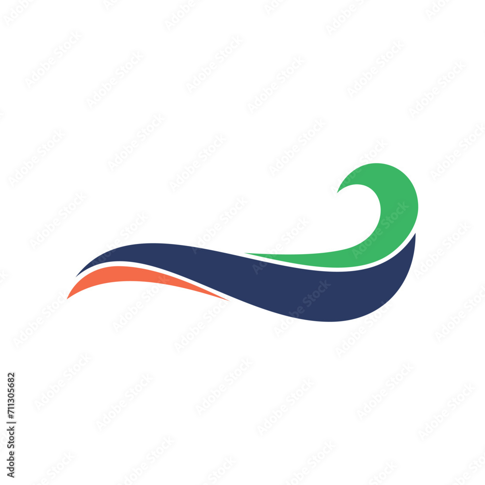 Naklejka premium swoosh color icon logo design vector template illustration in trendy style