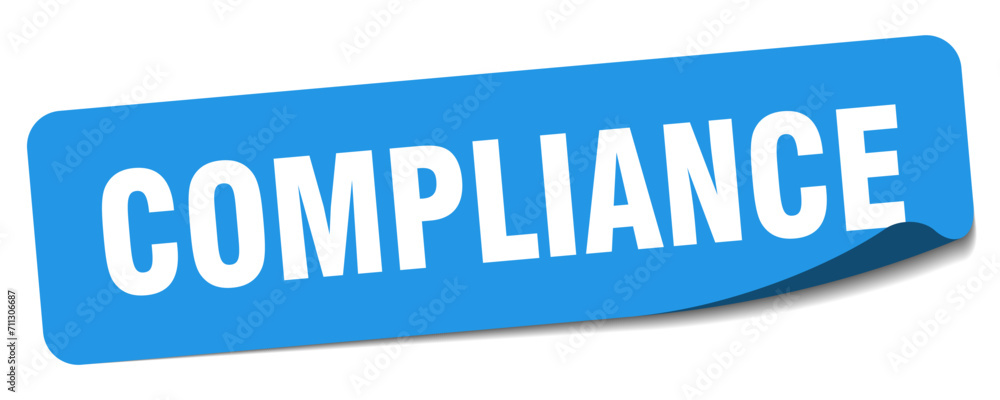 compliance sticker. compliance label