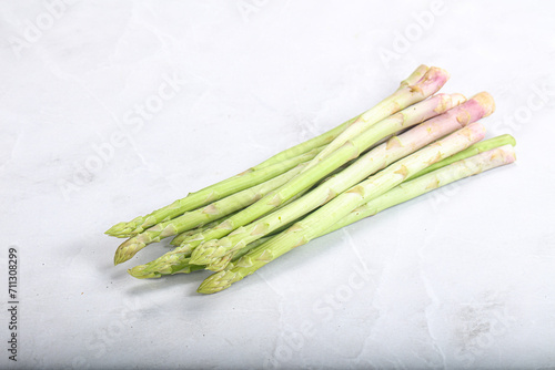 Raw green uncooked asparagus sprout