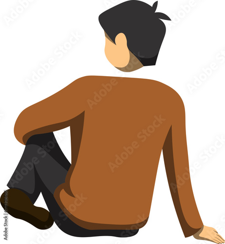alone man sitting