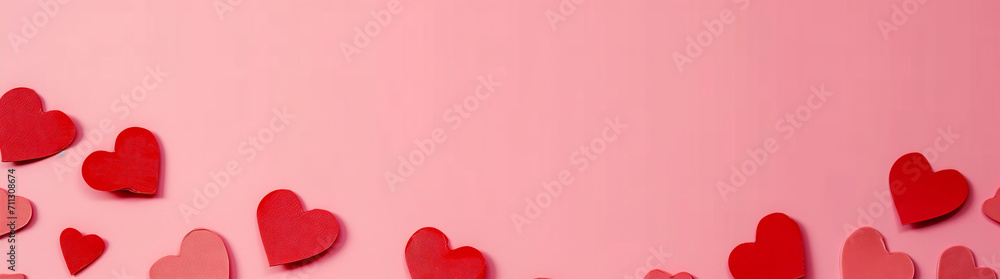 Romantic Red Hearts on Pink Background: Ideal Template for Valentine's Day, Love, or Wedding Greeting Cards