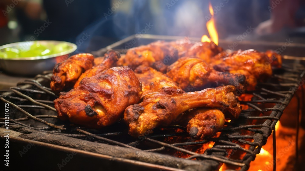 grilled wings on the grill