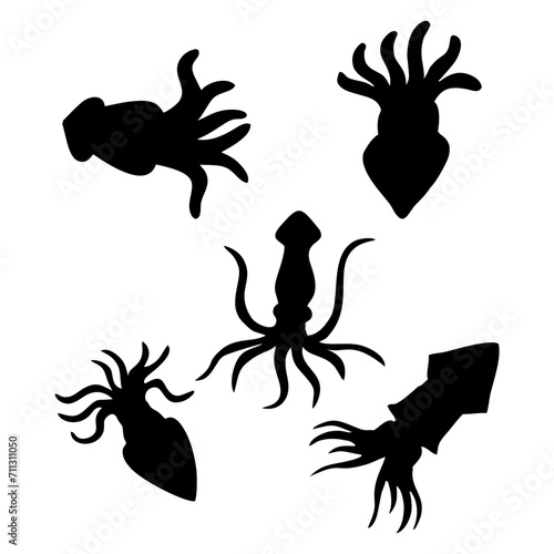 black squid silhouette