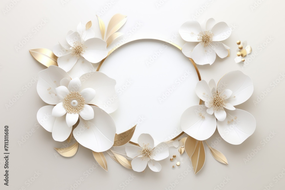Happy women's day. Mother's day. 8 march. Flowers on stem with leaves, white Blossom floral bouquet in plastic 3d realistic render or paper cut. banner Happy women's day. Mother's day. 8 march. Flowers on stem with leaves, white Blossom floral bouquet in plastic 3d realistic render or paper cut. banner