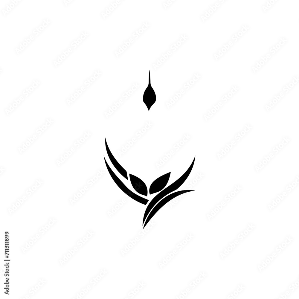 Wheat icon, black silhouette