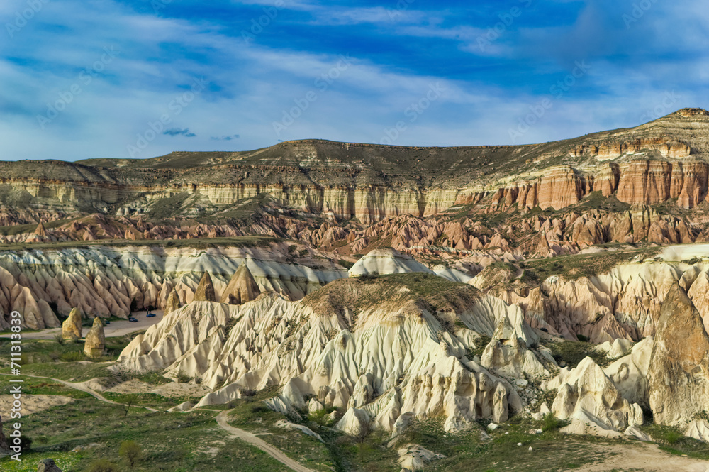 Typical Cappadocia landscape soft volcanic rock, shaped by erosion in Goreme, Turkey. Typical Cappadocia landscape soft volcanic rock, shaped by erosion in Goreme, Turkey.