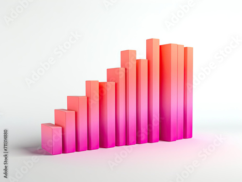 Pink Bar Chart on White Table  Data Visualization Graphic