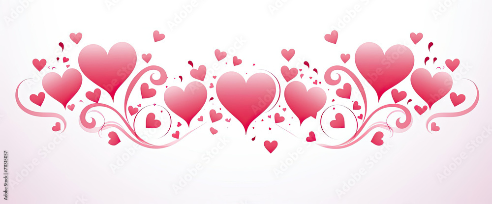 Group of Hearts on Pink Background for Romantic Occasions, Valentines Day, and Love-Themed Projects