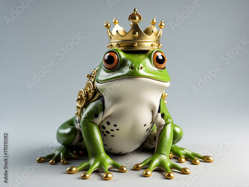 photo illustration of a frog wearing a gold crown and accessories 3