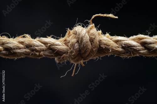 Frayed rope close to breaking point