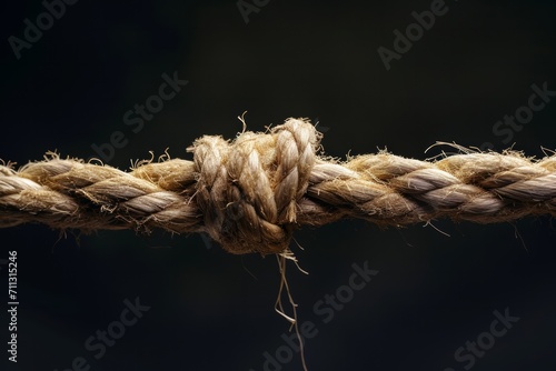 Frayed rope close to breaking point