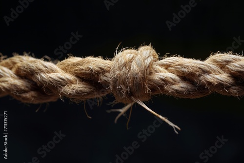 Frayed rope close to breaking point
