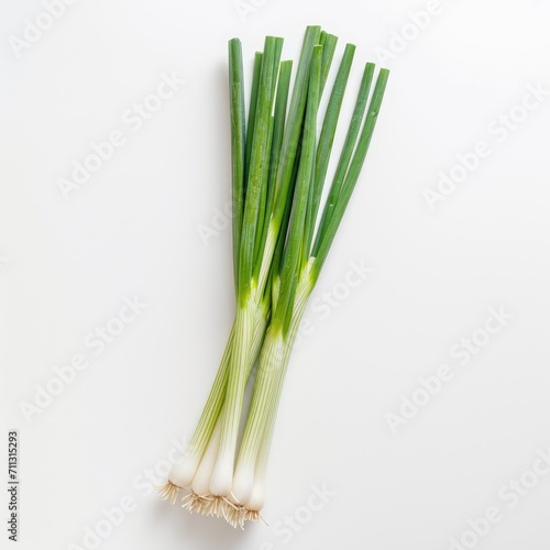 scallion green onions or spring onions isolated on white background.