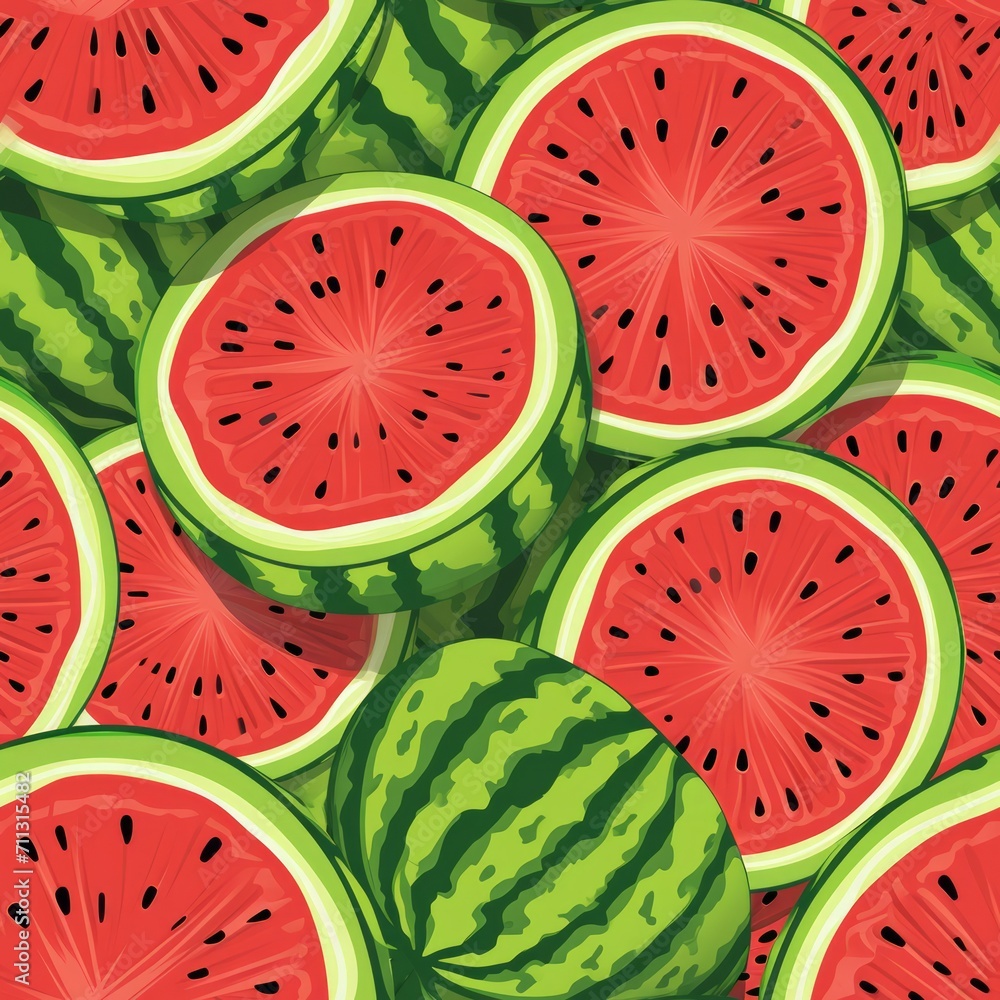 Seamless Pattern: Watermelon Seamless Pattern: Watermelon