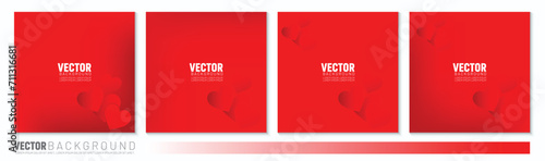 Valentine's Day red gradient background. For social media design with love symbols photo