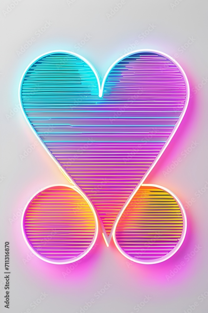Love Futuristic Neon Style Illustration Generative Ai Love Futuristic Neon Style Illustration Generative Ai