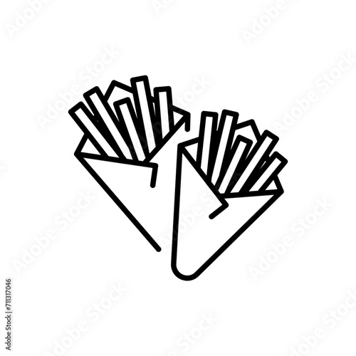 Fries outline icons, insect minimalist vector illustration ,simple transparent graphic element .Isolated on white background
