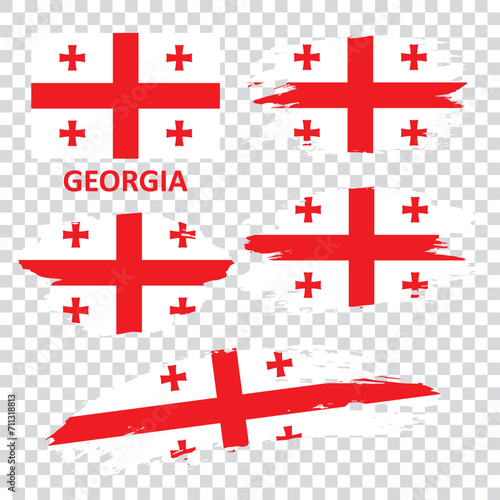 Set of vector flags of Georgia
