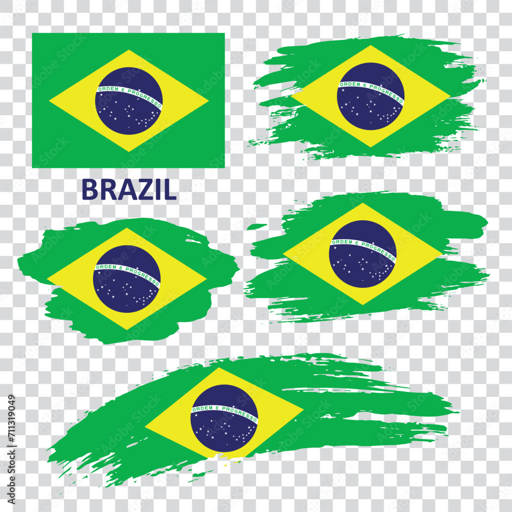 Fototapeta premium Set of vector flags of Brazil