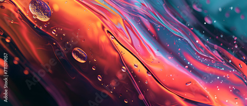 A mesmerizing abstract of vibrant water droplets, dancing in the light, showcasing the fluidity and colorfulness of nature's liquid art