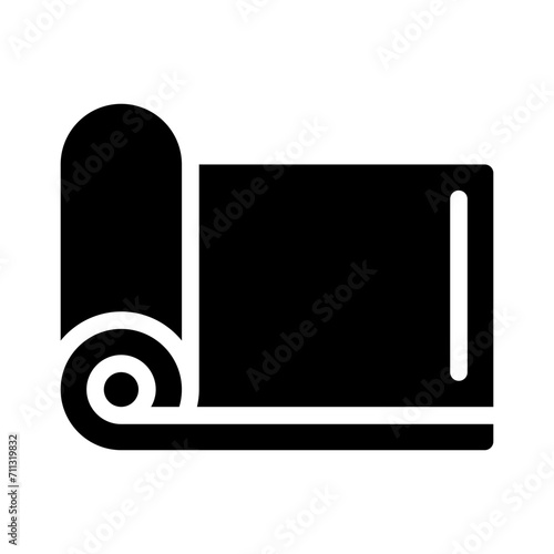 yoga mat glyph icon