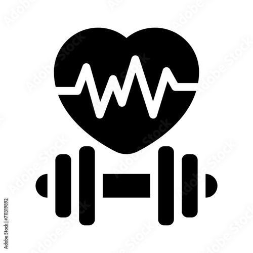 heart rate glyph icon