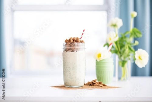 dairy-free flaxseed smoothie with almond milk base