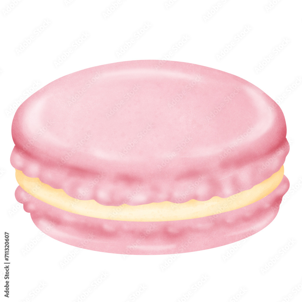 Pink macaron watercolor drawing Pink macaron watercolor drawing