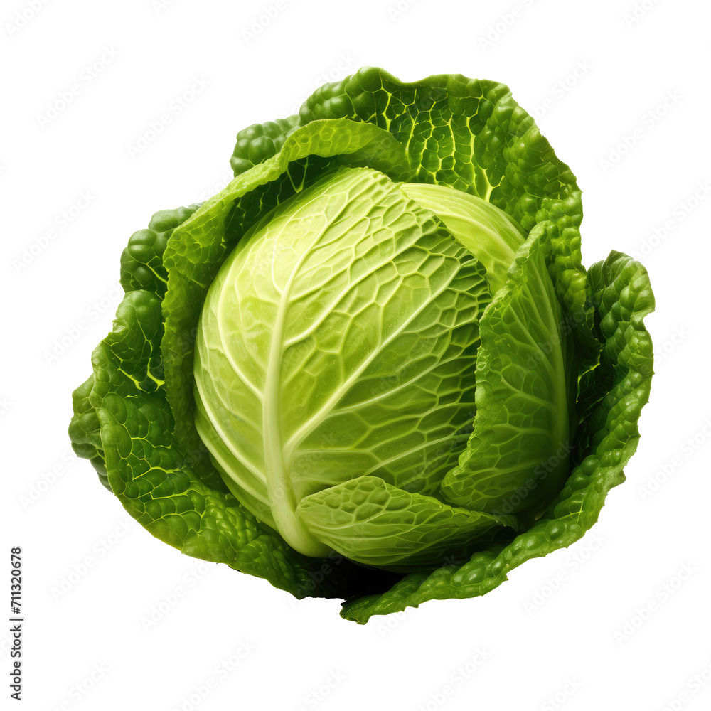 Fototapeta premium cabbage isolated on white background, clipping path, full depth of field. PNG, cutout, or clipping path. 
