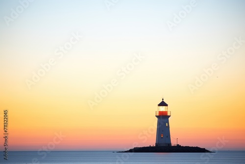 silhouette of a lighthouse at twilight