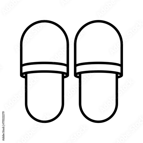 slippers icon vector or logo illustration outline black color style