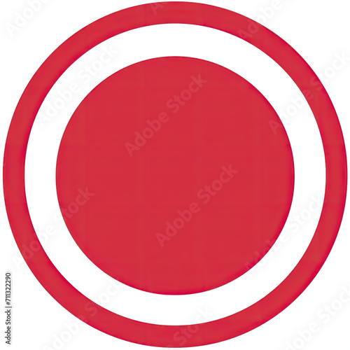 Red and White Circle on White Background - Simple and Striking Graphic Symbol