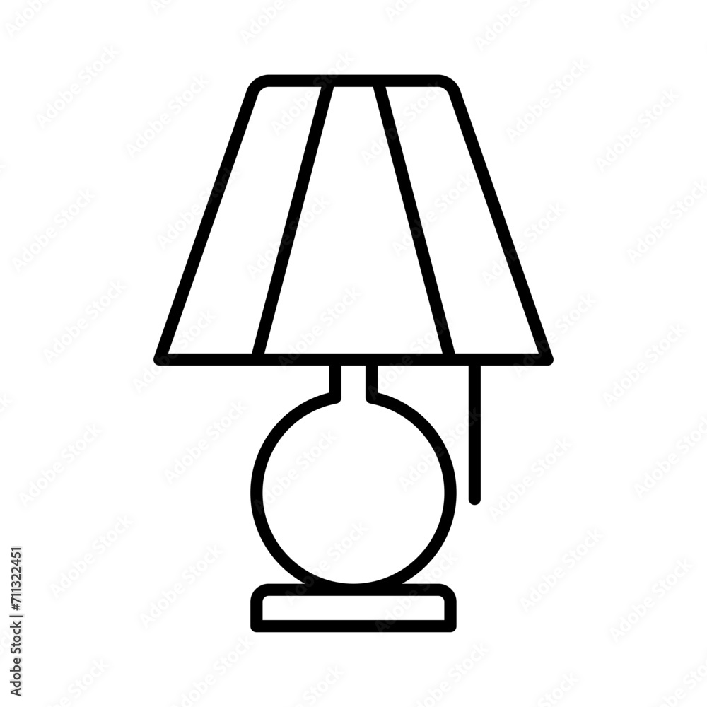 lamp icon vector or logo illustration outline black color style lamp icon vector or logo illustration outline black color style