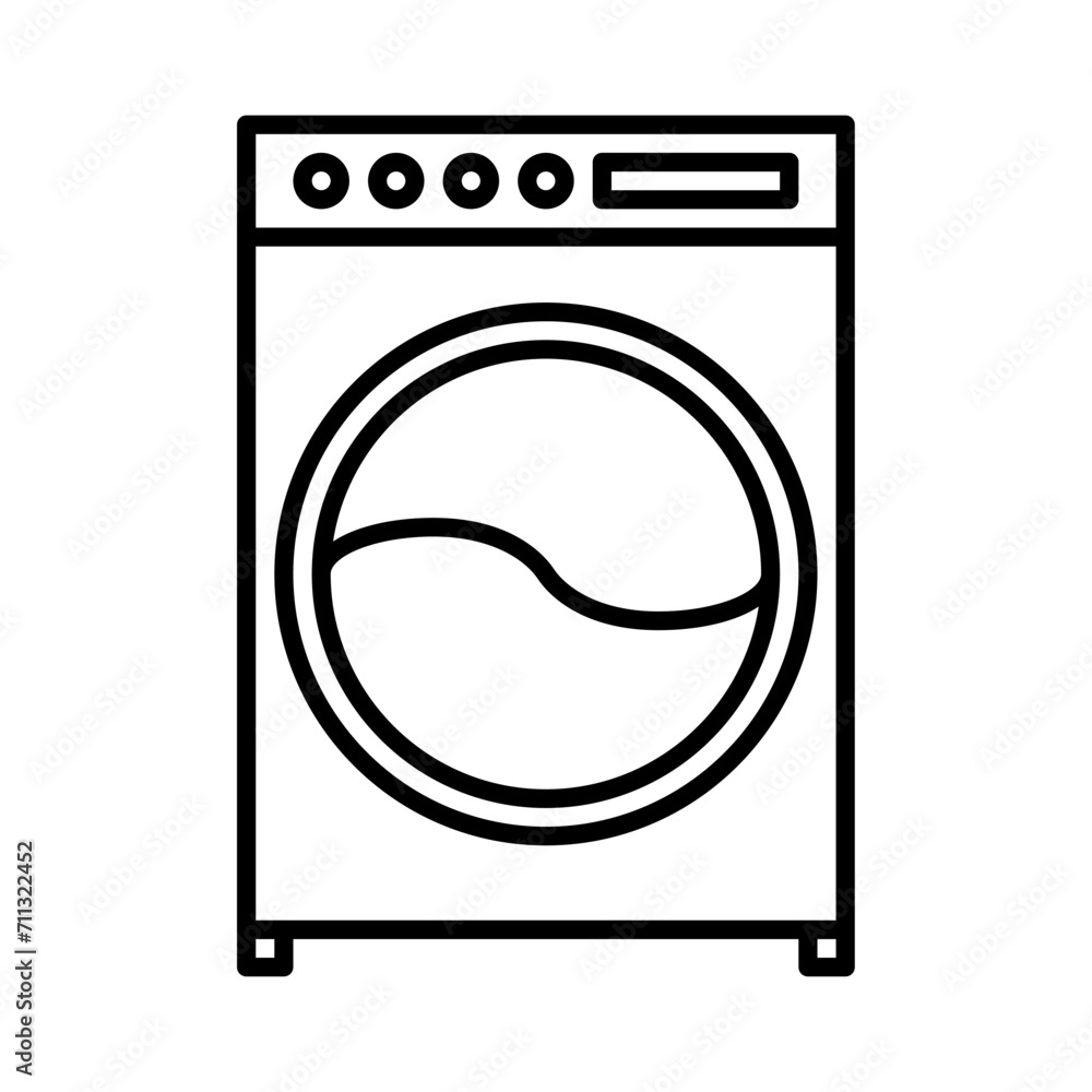 laundry machine icon vector or logo illustration outline black color style laundry machine icon vector or logo illustration outline black color style