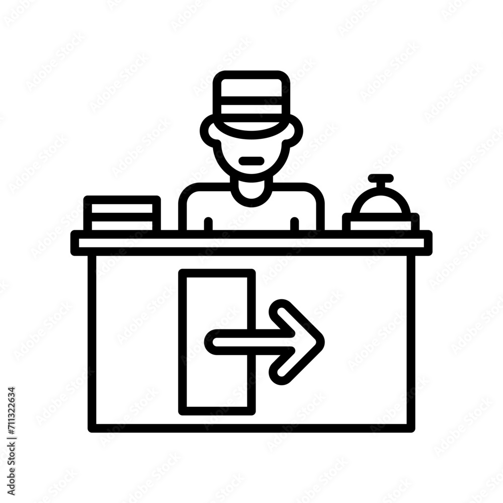 checkout icon vector or logo illustration outline black color style checkout icon vector or logo illustration outline black color style