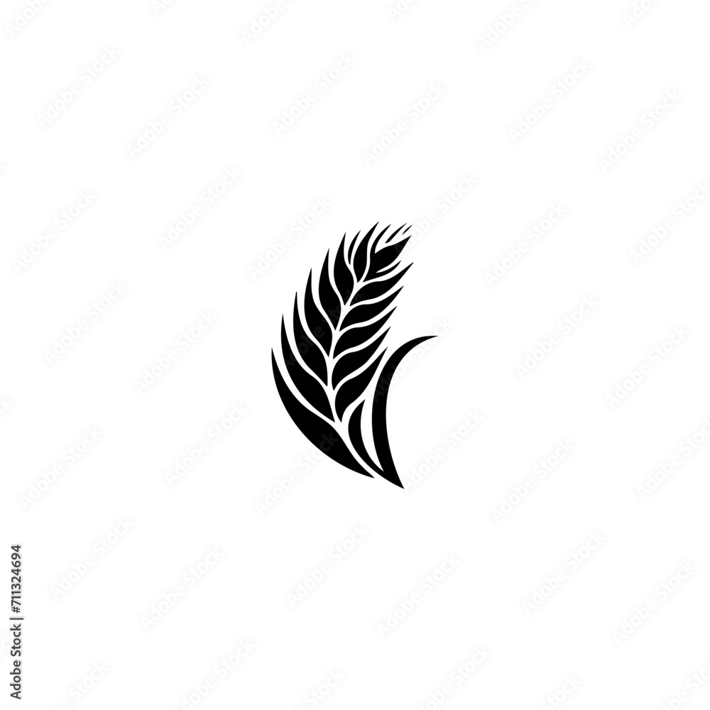 Wheat icon, black silhouette Wheat icon, black silhouette