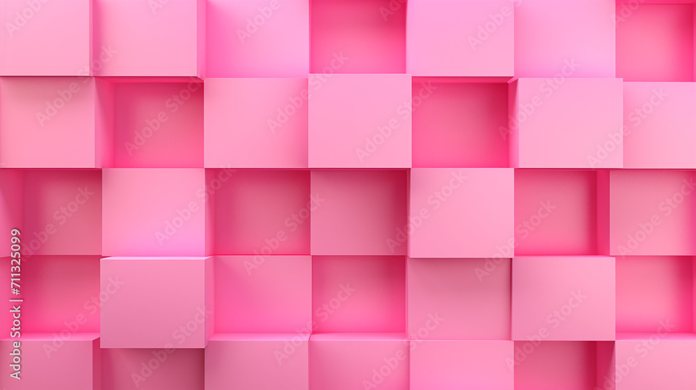 Abstract background made of cubes in pink color Abstract background made of cubes in pink color