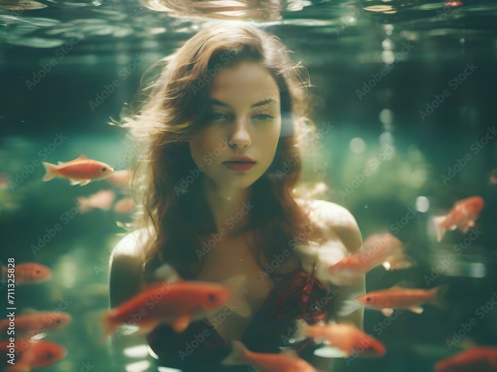 gorgeous women underwater, fishes, gorgeous women photograpy, women photoshoot, international women's day, Women day Wallpapers: feminism and Artistic women backgrounds, International Women's day, 8